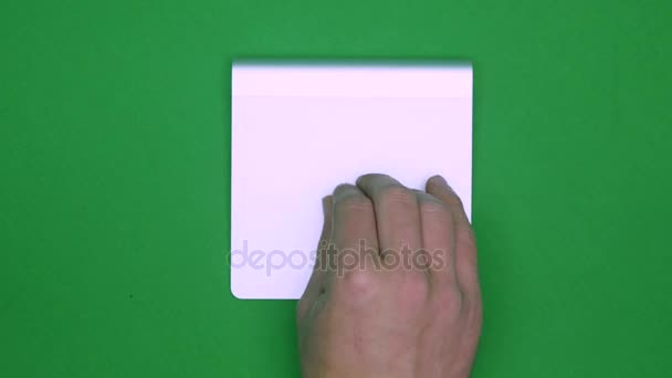 Conjunto de gestos de la mano, que muestra los usos de la pantalla táctil del ordenador, tableta, trackpad. 4K con pantalla verde. tecnología moderna — Vídeo de stock