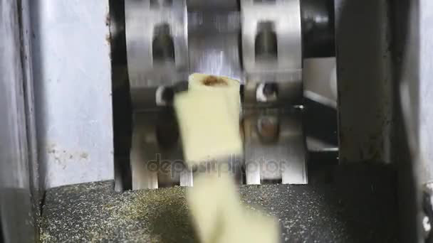 Producción de snacks y galletas en la fábrica — Vídeo de stock