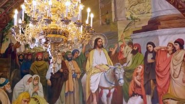 İç dekorasyon. Fresko iç katedral kilise Konseyi