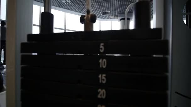 Jeune femme faisant les exercices dans la salle de gym — Video
