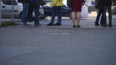 İnsanlar geçiş Sokağı. Kalabalık yaya geçidi. Şehir hayatı. zaman lipse