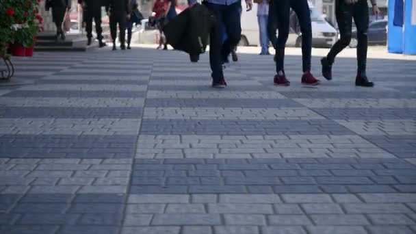 Lidé křižovatky ulice. Přeplněné přechod pro chodce. Život ve městě. čas lipse — Stock video