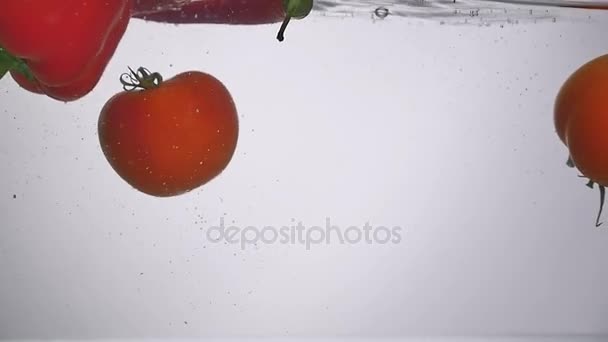 Mistura de legumes mexa na água — Vídeo de Stock