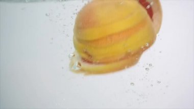 Greyfurt düşen su sıçrama, taze meyve