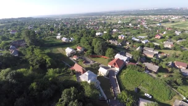 Vista aérea da aldeia da Ucrânia. vista drone . — Vídeo de Stock