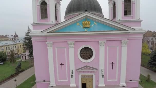 Saint Spirit Cathedral in Chernivtsi, Ukraine. drone video — Stock Video