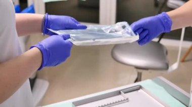 çalışma, closeup görünümü bir el makineler ve diş hekimi