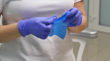 çalışma, closeup görünümü bir el makineler ve diş hekimi