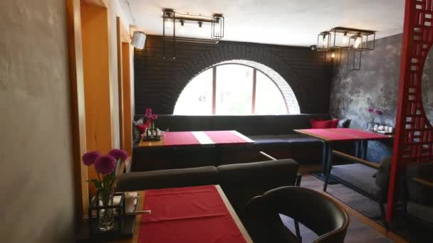 Sushibar, interieur van Japanse restaurants — Stockvideo