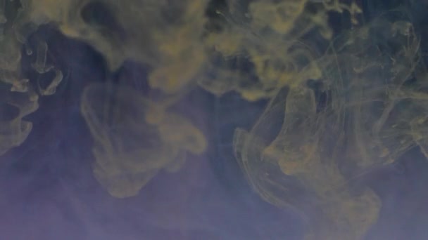 暗い背景上に水の多色のインク滴 — ストック動画