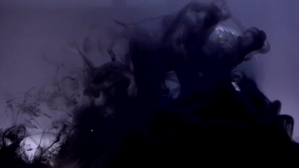 Чорне чорнило у воді з фоном снігового глобуса — стокове відео