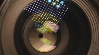 Video kamera lensi, yakınlaştırma ve parlamayı, gösterilen döner, yakın çekim