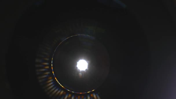 A lente da câmara. Close-up — Vídeo de Stock