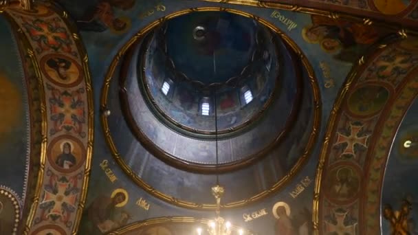 东正教教堂的内部 — 图库视频影像