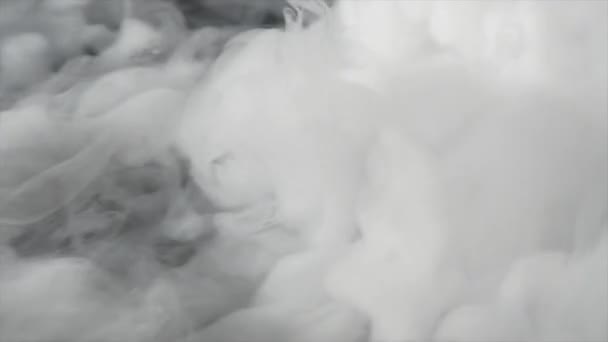 Wolken rook abstract op zwarte achtergrond — Stockvideo