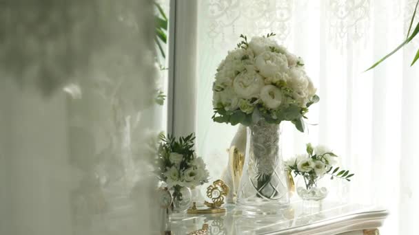 Krásná kytice nevěsty — Stock video