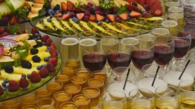 Açık büfe olarak taze meyve yakın çekim