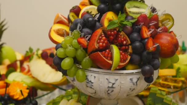 close up of a fresh fruits on a buffet
