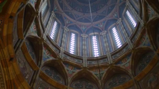 Panoráma felső határ az ortodox katedrális — Stock videók