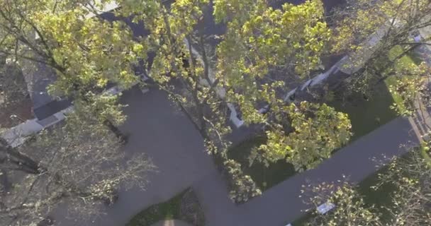 Повітряний політ над будинками — стокове відео