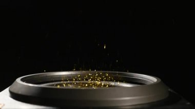 Subwoofer ses hoparlör titreşimler altın Glitter ve gül yaprakları ile