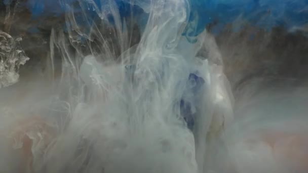 Abstracte aard met bloem en inkt wolken — Stockvideo