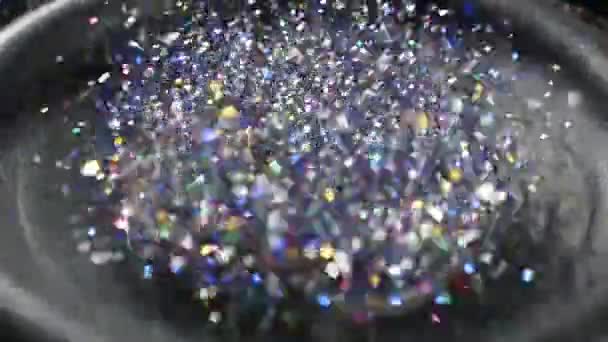 Abstracte achtergrond van Subwoofer bewegen snel met Glitter — Stockvideo