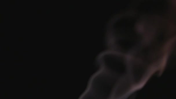 Movimento de Incenso Smooth Smoke sobre um fundo escuro. Dinâmico Bela calma relaxar conceito. Aromaterapia, limpeza da fumaça do incenso — Vídeo de Stock