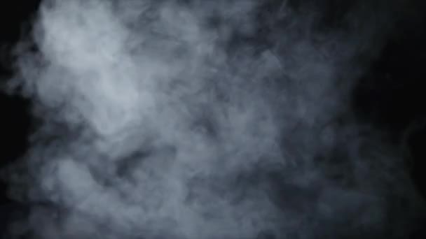 Smoke floating through space against black background — Stock Video