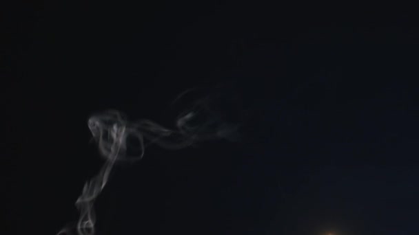 Pohyb hladký kouř kadidla na tmavém pozadí. Dynamické krásný klid klid koncept. Aromaterapie, čistící kouř kadidla — Stock video