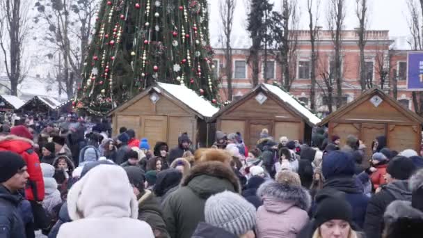 Chernivtsi - Ukrayna - 15 Ocak 2018 geleneksel yıllık gün Noel etnografik Folklor Festivali Malanka Fest 2018 n Chernivtsi Ukraynalı şehir — Stok video