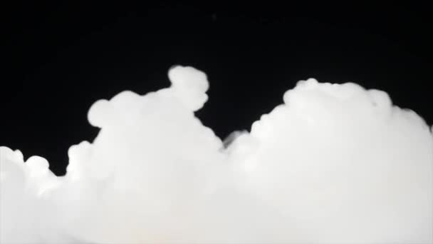 Närbild av is rök i skål mot svart bakgrund — Stockvideo