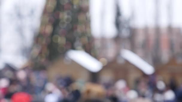 Chernivtsi - ukraine - 15. Januar 2018 die traditionellen jährlichen Tage des Folklore-ethnographischen Weihnachtsfestivals malanka fest 2018 in der ukrainischen Stadt chernivtsi — Stockvideo