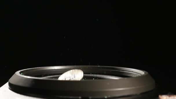 Αφηρημένα φόντο του Subwoofer που κινείται γρήγορα με Glitter — Αρχείο Βίντεο