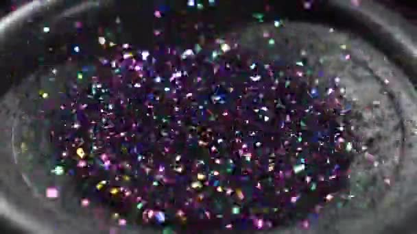 Abstracte achtergrond van Subwoofer bewegen snel met Glitter — Stockvideo