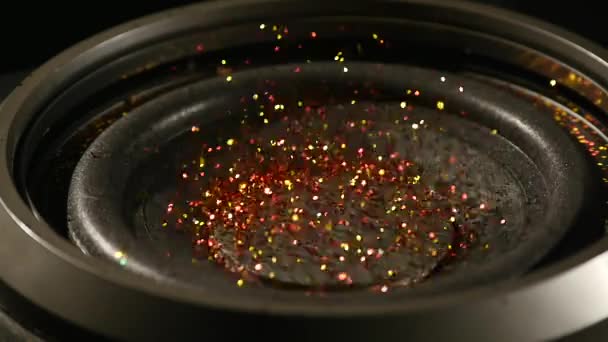 Sfondo astratto di Subwoofer che si muove veloce con glitter — Video Stock