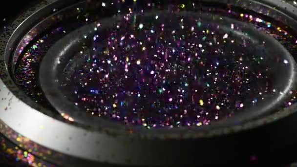 Abstracte achtergrond van Subwoofer bewegen snel met Glitter — Stockvideo