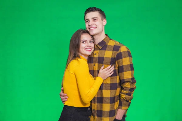 Happy satisfied couple looking and planning their future strategy and new perspectives. — Stockfoto