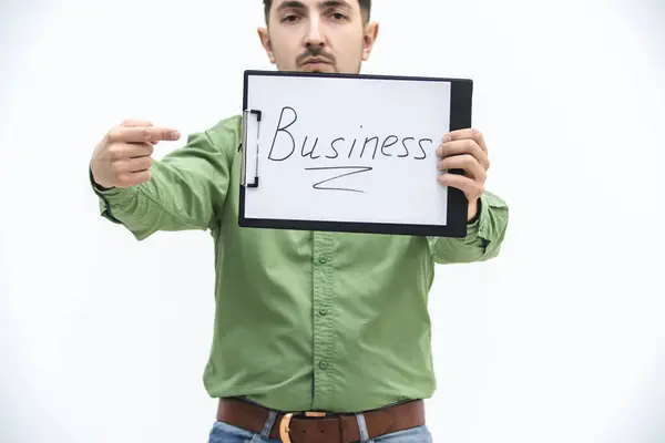 Cropped shot of successful businessman calling you to start own business. — Stock Photo, Image