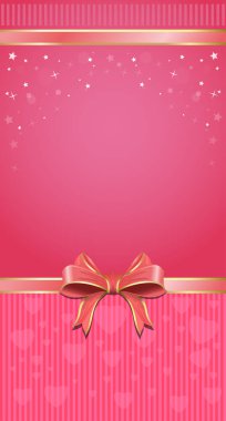 Şerit ve yay ile şenlikli pembe arka plan