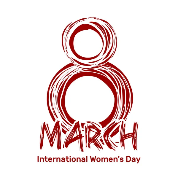 8 de marzo. Día Internacional de la Mujer. Escritura garabateada dibujada a mano — Vector de stock