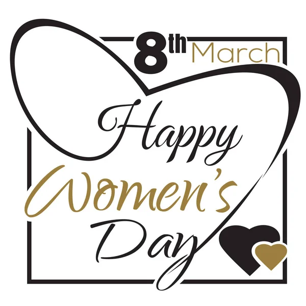 Giornata internazionale della donna. 8 marzo. Progettazione tipografica. Carta lettering Happy Womens Day — Vettoriale Stock