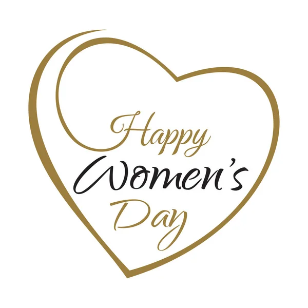 Happy Women's Day. Hand letters op het kader van de achtergrond van harten — Stockvector