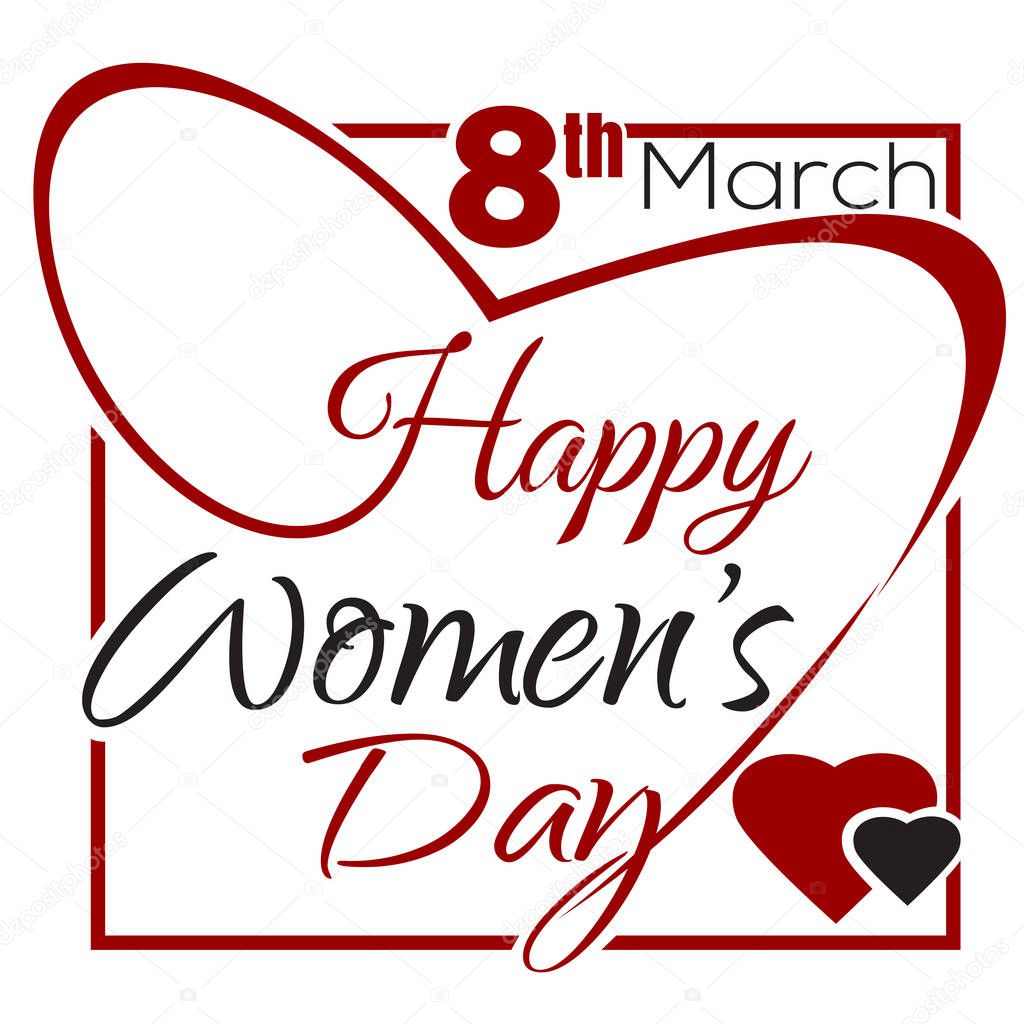 Happy Womens Day. Typographic design. Womens Day lettering card