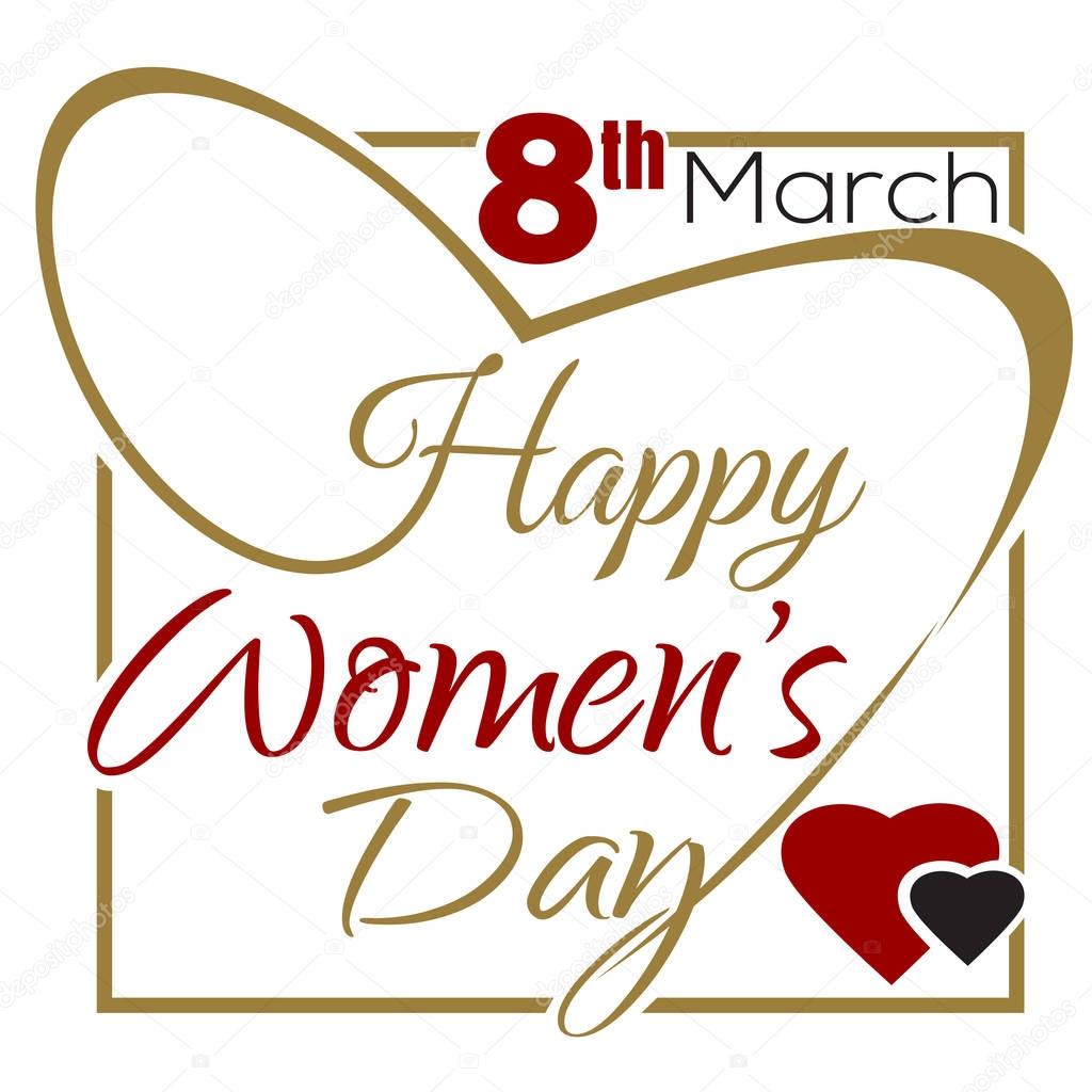 Happy Women's Day. March 8 th. International Women's Day. Typographic design