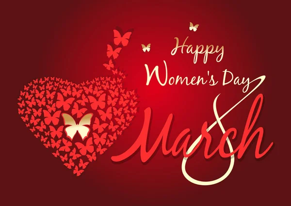 Frauentagsgestaltung. 8. März. Glücklicher Frauentag — Stockvektor