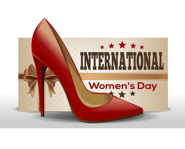 Dia Internacional da Mulher. 8 de Março. Cartão de saudação estilo retro — Vetor de Stock