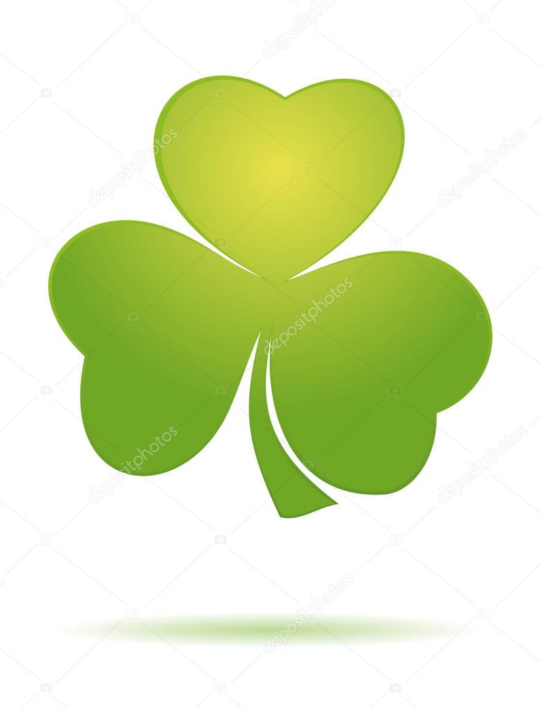 Shamrock clover. Trifoliate clover. Vector clover icon. Green leaf clover. St. Patricks Day celebration symbol