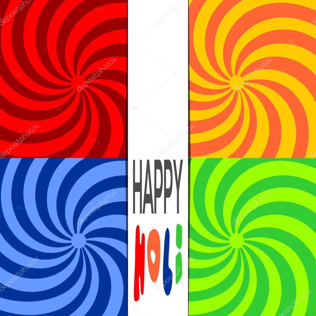 Happy Holi. Stylish colorful holi festival background. Indian festival of colors celebration with text Holi