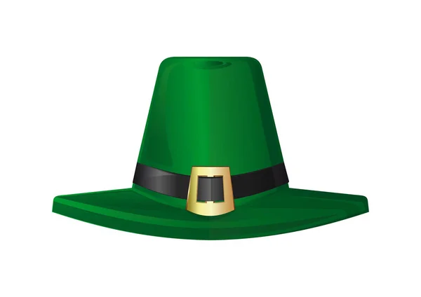 St. Patricks Day hat. Green leprechaun hat. Design element to St. Patricks Day — Stock Vector